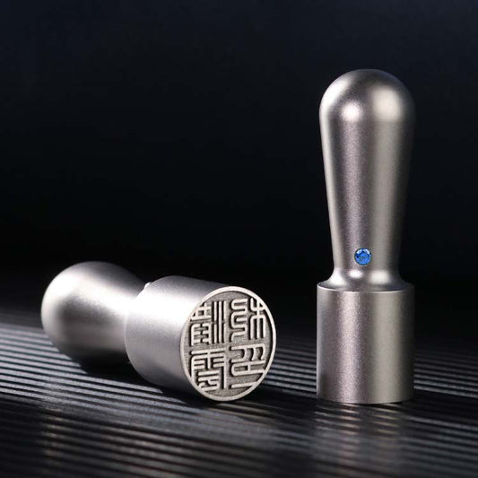 Titanium metal circular seal (study abroad seal | name customization)