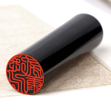 Black Bull Horn Circular Seal (Japanese Study Abroad | Content Customization)