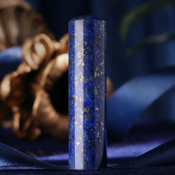 Lapis lazuli circular seal (Japan study abroad | Seal customization)