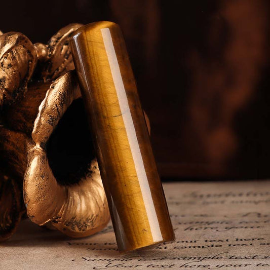 Tiger Eye Stone Circular Seal (Name Customization | Study Abroad in Japan)