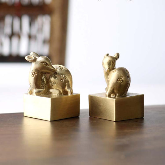 Sika Deer Brass Seal (Valentine's Day Gift | Content Customization)