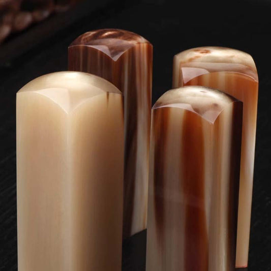 White ox horn square seal（Timeless Keepsakes for Life's Milestones）