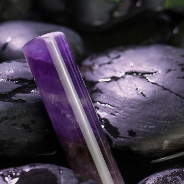 Amethyst circular seal (natural crystal | holiday gift)