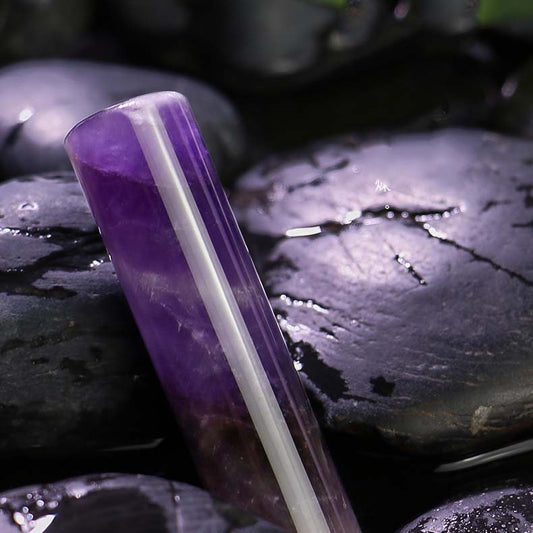 Amethyst circular seal (natural crystal | holiday gift)