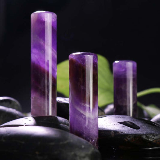 Amethyst circular seal (natural crystal | holiday gift)